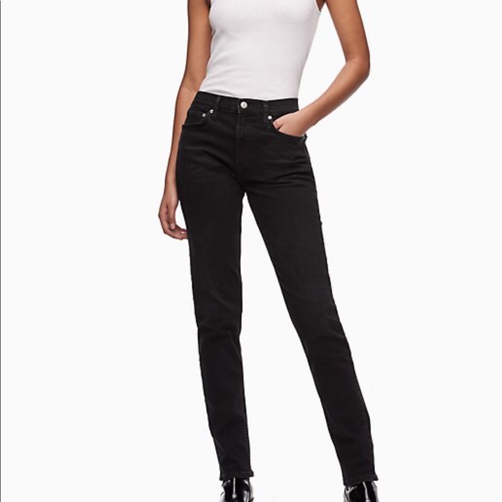 Calvin Klein Strait Leg Black Jeans